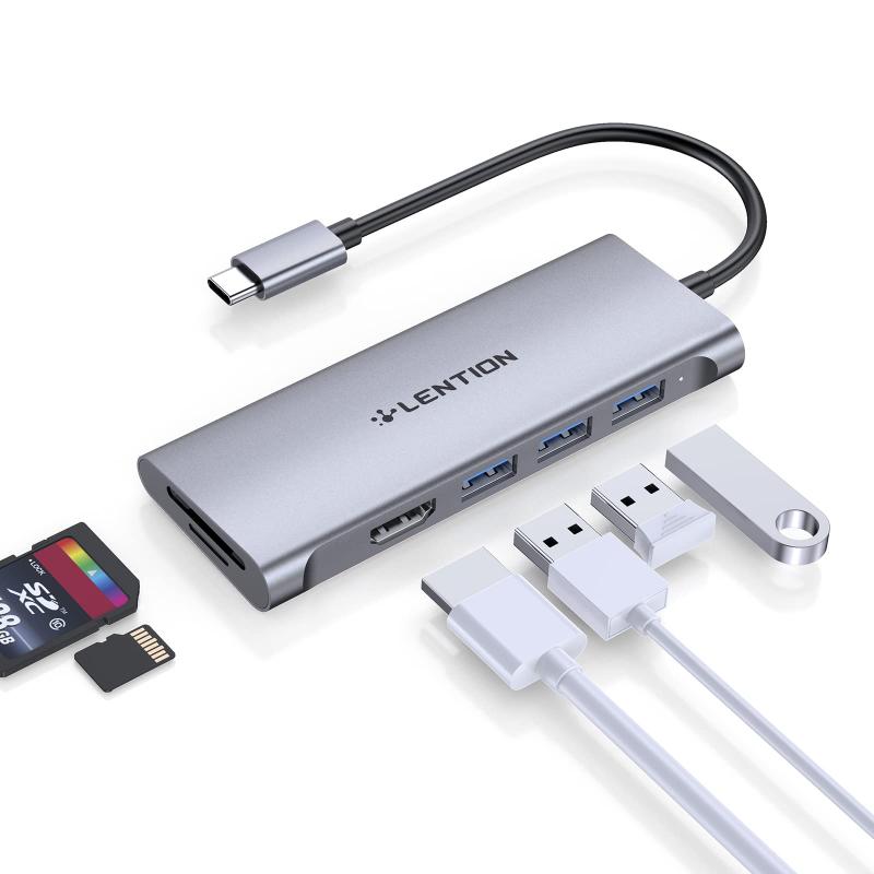 LENTION 6in1 USB C ϥ CB-C34 4K HDMI Micro SD / SDɥ꡼ UHS-Iб USB3.0 3 USB Type C c Ѵ ץ MacBook Pro (2016-2022 / M1 M2)MacBook Air (2018-2022 / M1 M2)iPad ProiPad AirSurface Pro 7 8 / Go 2 3