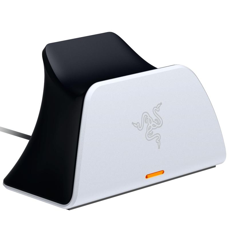 Razer レイザー Quick Charging Stand for PS5 (White) PS5 DualSense ワイヤレスコントローラー用急速充電スタンド 3時間未満で完全充電 過充電防止機能付き 曲線形クレードル設計 USB 電源供給 クイック チ