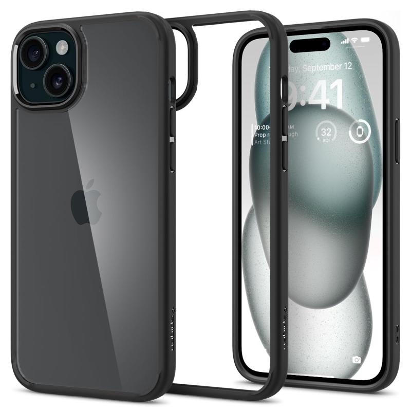 Spigen iPhone 15 ケース クリア 耐衝撃 黄変なし 米軍MIL規格取得 ストラップホール 透明 TPU バンパーケース 2重構造 レンズ保護 擦り傷防止 ワイヤレス充電対応 ウルトラ・ハイブリッド ACS06799 (