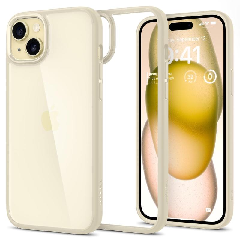 Spigen iPhone 15 ケース クリア 耐衝撃 黄変なし 米軍MIL規格取得 ストラップホール 透明 TPU バンパーケース 2重構造 レンズ保護 擦り傷防止 ワイヤレス充電対応 ウルトラ・ハイブリッド ACS06800 (