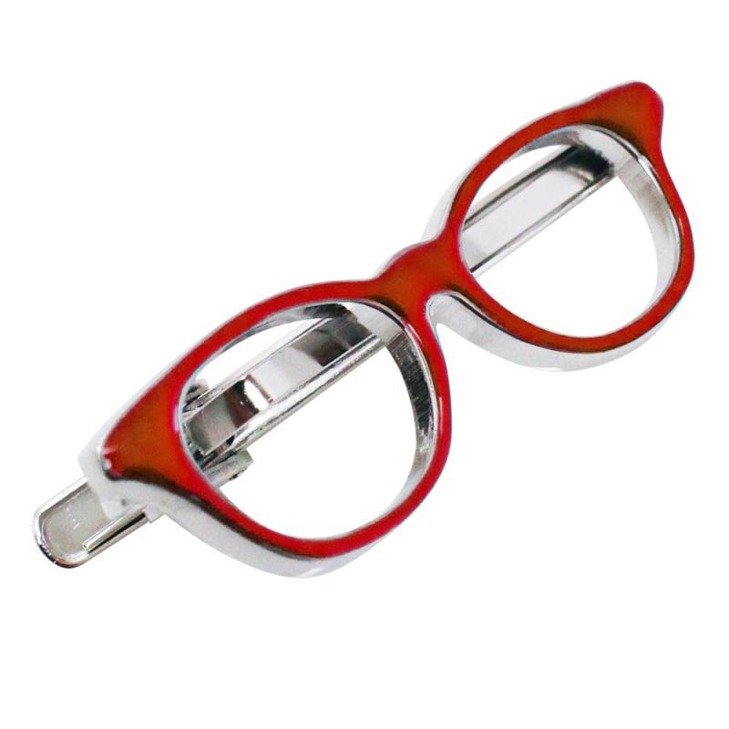 メガネ ネクタイピン SWANK 赤ぶちメガネ 眼鏡 ネクタイピン タイピン タイバー T0085