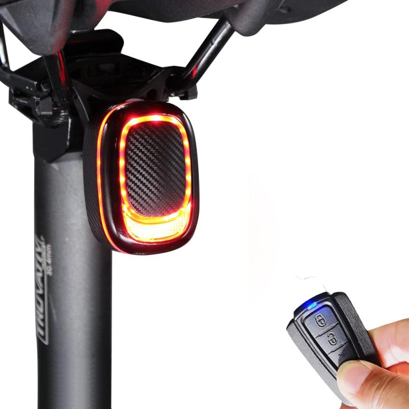 Gelielim 自転車 テールライト 赤 リモコン付き盗難防止アラーム 自動点灯 ブレーキセンシング IP66防水 usb充電式 高輝度 長時間対応 4つの輝度モード 夜間走行 簡単装着