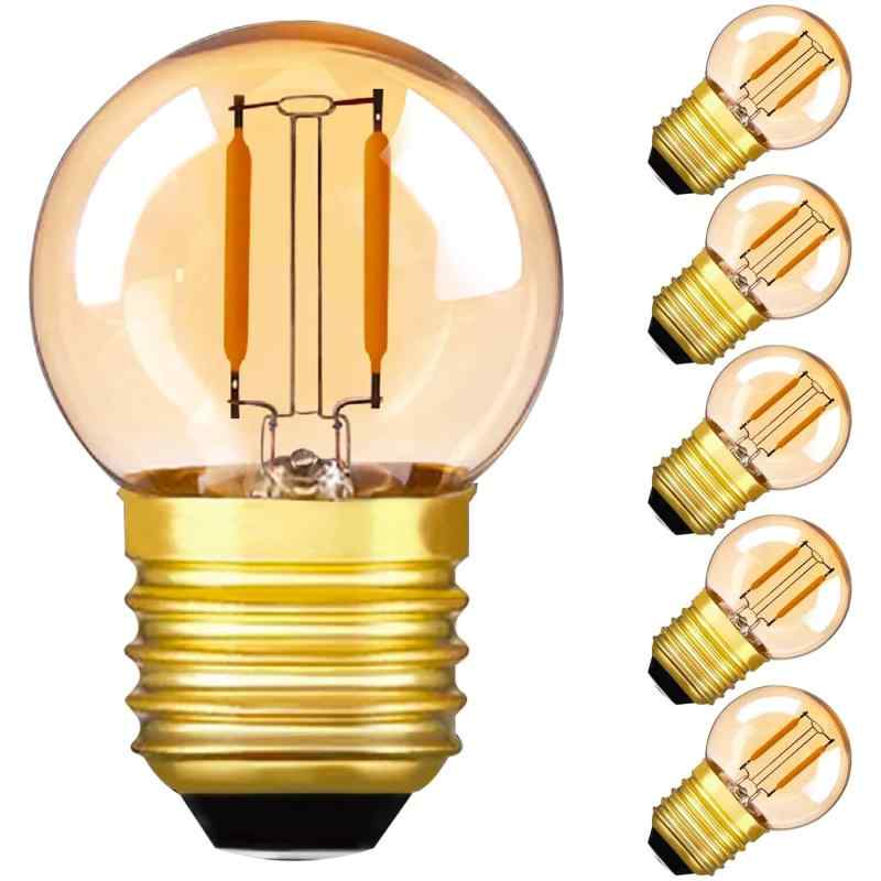 1W LED 電球 E26 G40 ミニボール形 飾り電球 フィラメント 暖かい色 全光束75lm 10W形相当 2200K 電球..