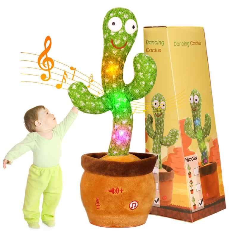 MIAODAM サボテン 踊るサボテン おもちゃ 誕生日プレゼント ものまね ぬいぐるみ 動く 喋るサボテン ダンシングサボテン dancing cactus toy 音量調節 刺繍ボタン 箱詰め 子供の日 クリスマス 歌う