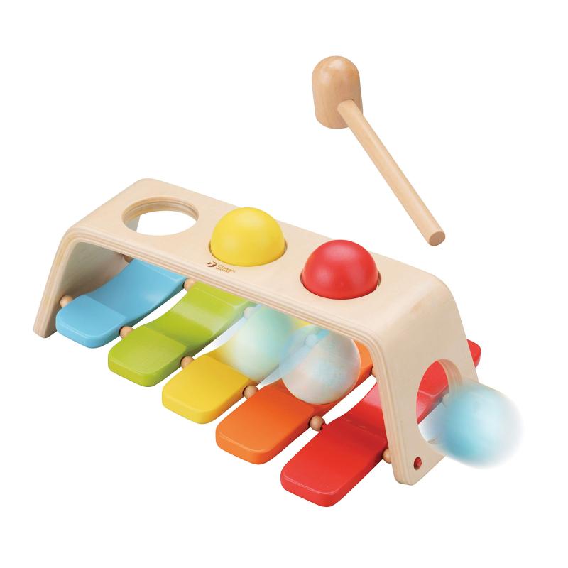 [ Classic World クラシックワールド 2イン1 パウンドアンドタップベンチ ] ハンマートイ 1歳 誕生日 プレゼント 木製 おもちゃ 知育玩具 木琴 (CL3515)