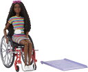 Mattel - Barbie Wheelchair Doll and Accessory, Crimped Brunette Hair