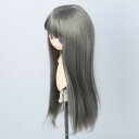 Linfairy 8~9inch 1/3 人形用 ロング ウィッグ ストレートのロングヘア (Dark Silver)