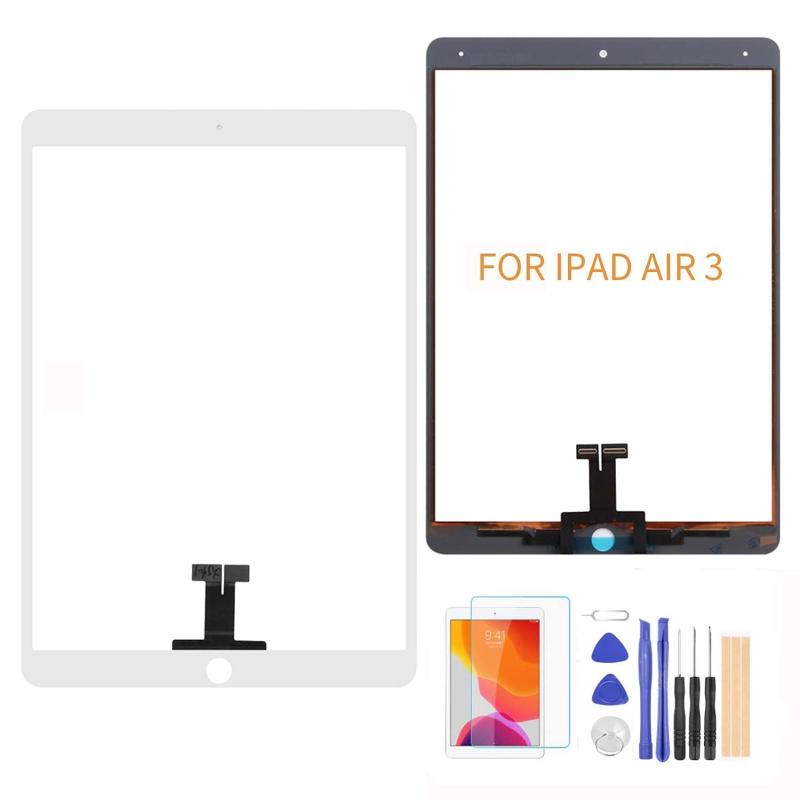 A-MIND for iPad AIR 3 2019 タッチパネル 交換修理用 10.5 インチ フロントガラスデジタイザ 取り付けテープ付属 + 画面保護フィルム +修理パーツ部品- 対応機種A2152 A2123 A2153 A2154 (ブラック)