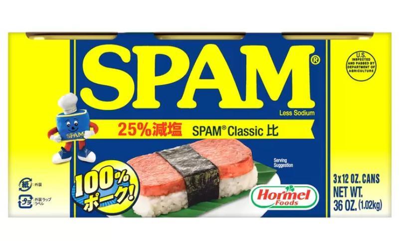 ホーメル スパム レスソルト ランチョンミート 340g x 6個 コストコ商品 プデチゲ 海苔巻き 具材 缶詰め チャーハン スパム ベーコン ハム ウィンナー SPAM