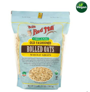 オーガニック オールド ファッション ロールド オーツ 1.587kg Organic Rolled Oats コストコ 料理 調理 ビーガン ベジタリアン 100％ 全粒 オーツ 麦 リゾット ピラフ アラキニ