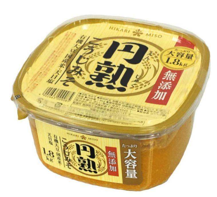 ひかり味噌 円熟こうじみそ 1.8kg 味噌汁 みそ汁 お味噌 汁 和食 漬物 味噌漬け 無添加 こうじ 有機 大豆 国産米 天日塩 オーガニック 辛味 調味料 韓国 日本 コストコ 料理 調理 焼肉 たれ