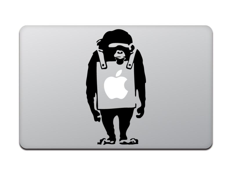 カインドストア MacBook Air/Pro 11 / 13インチ マックブック ステッカー シール バンクシー モンキー Banksy Monkey 11インチ ブラック M422-11-B