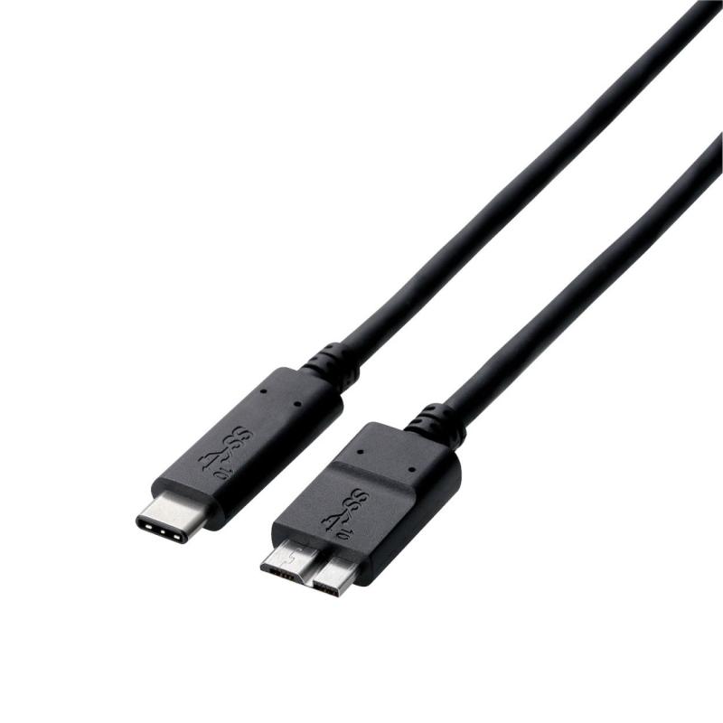 GR USBP[u [dEf[^]p Type-C&amp;USB3.1 Micro-B USB3.1 iPhone15Ή ő15W(5V/3A)̏[d ő10Gbps̃f[^] 50cm ubN USB3-CMB05NBK