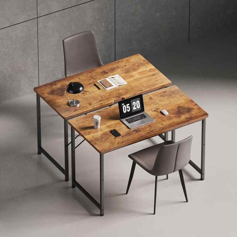 Maihail 机 pcデスク 勉強机 desk 桌子 パソコンデスク ゲーミング 一人暮らし 家具 table 学習机 小さい 作業机 ワークデスク gaming desk 幅100*奥行50cm 簡易な単板 ビンテージ [2]