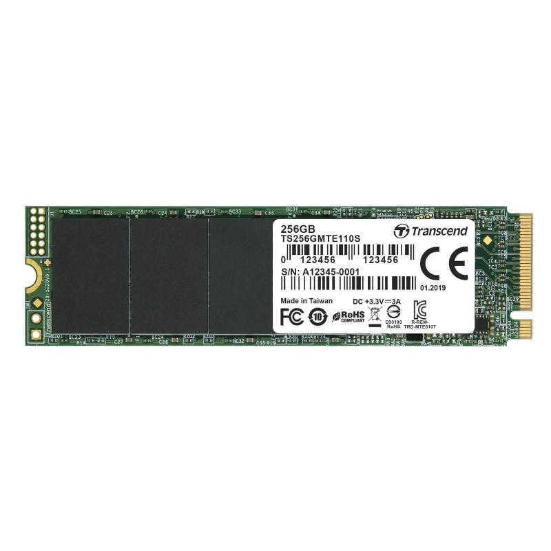 トランセンドジャパン Transcend PCIe M.2 SSD (2280) 256GB NVMe PCIe Gen3 x4 3D TLC採用 5年 TS256GMTE110S