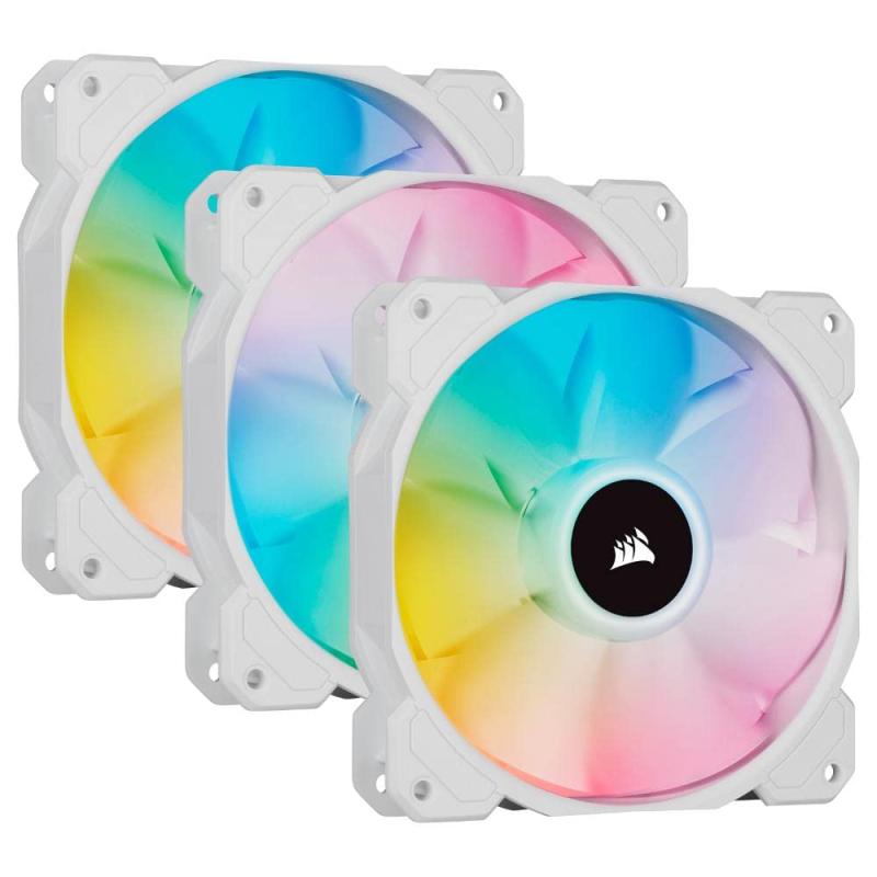 CORSAIR iCUE SP120 RGB ELITE Performance 120mm PWM Triple Fan Kit with iCUE Lighting Node CORE ホワィト PCケースファン 12cm CO-9050137-WW