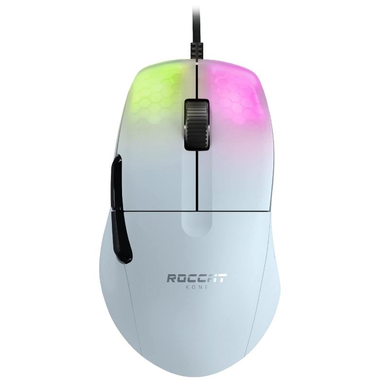 ROCCAT ゲーミングマウス Kone Pro 有線 ホワイト/白 光学式/19K/オプティカルスイッチ/サイドボタン/軽量66g/PTFE/Reflex/RGB ドイツデザイン 【日本正規品】