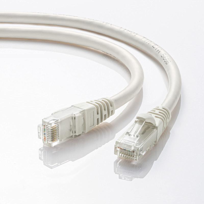 サンワサプライ(Sanwa Supply) LANケーブル CAT6A より線 10Gbps/500MHz ギガビット イーサネットケーブル ツメ折れ防止 RJ45コネクタ (0.5m) ホワイト KB-T6AY-005W