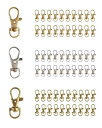 【CRSHIP】ナスカン 回転式 キーホルダー レバー ストラップ 回転カン フック 金具 ハンドメイド 手芸材料 アクセサリーパーツ (ゴールド20+シルバー20+アンティークゴールド20(10mm))(3)