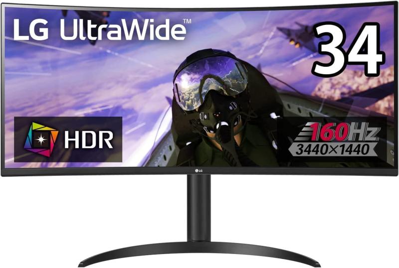 LG Q[~O j^[ UltraGear 34WP65C-B 34C`/21:9 Ȗ EgCh(3440~1440)/VA/160Hz/1ms MBR/HDR/FreeSync Premium/HDMI~2,DisplayPort~1/Xs[J[//3NSEP_