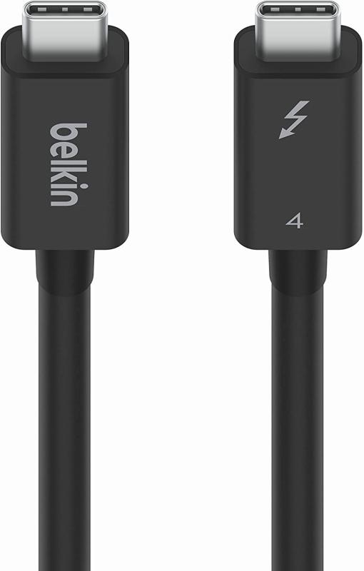 Belkin USB-CP[u Thunderbolt 4/USB4 100W 40Gbpsf[^] 8KΉ iPhone 15/MacBook/iPad Pro/iMac/WindowsΉ CeF USB-IFF 1m ubN INZ003bt1MBK