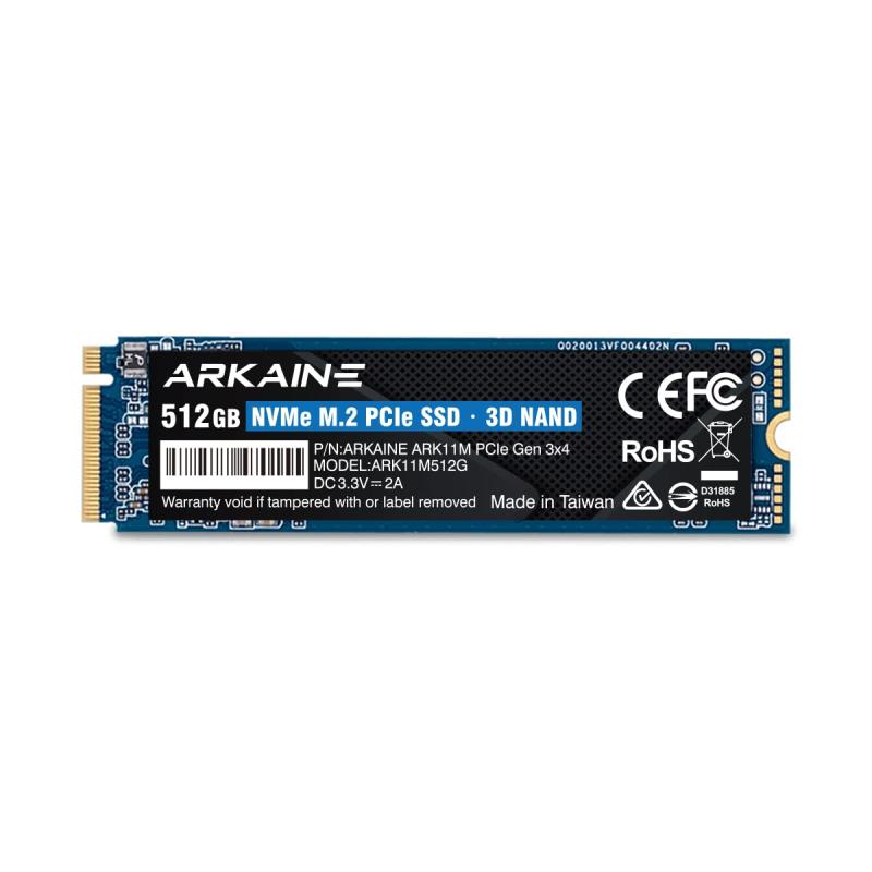 ARKAINE SSD 512GB PCIe Gen 3.0~4 NVMe M.2 2280  SSD - ARK11M512G