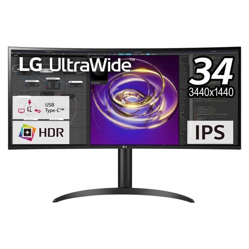 LG j^[ fBXvC 34WP85CN-B 34C`/ȖʃEgCh(3440~1440)/IPS/A`OA/HDRΉ/USB Type-C,HDMI~2,DisplayPort/FreeSync/Xs[J[/ /3NSEP_