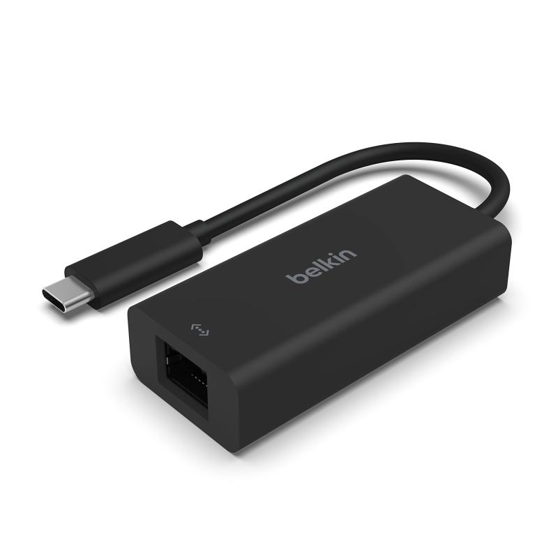 Belkin 2.5Gbps C[TlbgA_v^[ USB-C to LLAN|[g Q[~O iPhone 15 / iPad/iPad Pro/iPad mini/MacBook/MacBook Pro/MacBook Air/Windows/Surface/Chromebook Thunderbolt 3/4Ή hCosv INC012btBK