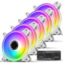 EZDIY-FAB ARGB ホワイトPCケースファン PWM自動制御...(2)