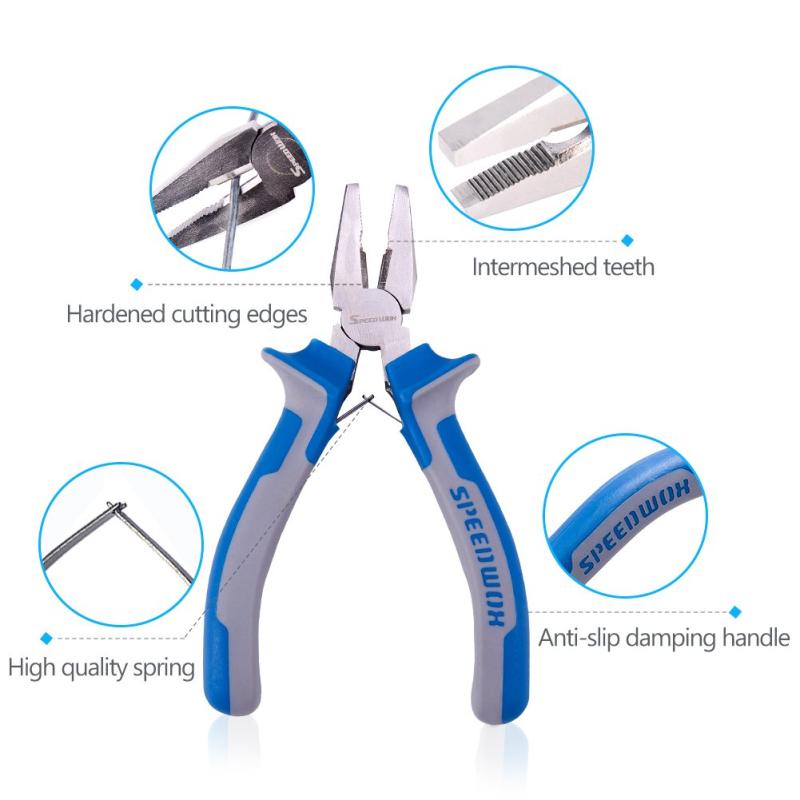 SPEEDWOX ペンチ 小型 プライヤー 切断可能 バネ付 軽量 溝付 CR-V鋼 鍛造 精密作業 メンテナンス マイクロ 手芸 DIY プロ ホビー 工具 ツール クラフト アクセサリー 製作 120mm