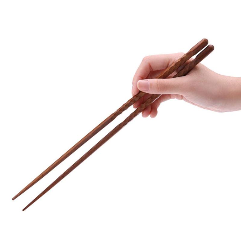 DUOLEIMI 菜ばし 木製 菜箸 33cm 長い箸 揚げ物 箸 滑り止め 調理用ツール 超長 (33cm)