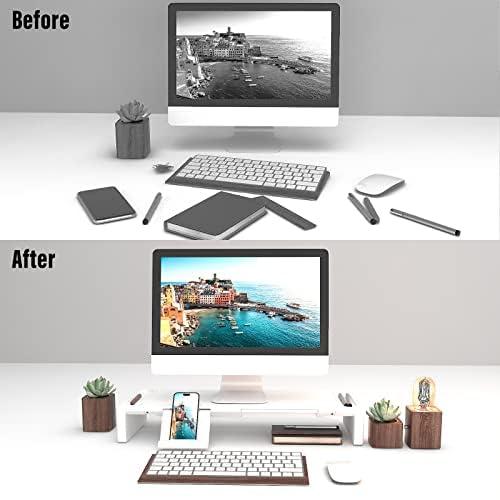Olmaster モニタースタンド 高さ調節可能 折りたたみ式 PCスタンド 引き出し付き 収納 デスクオーガナイザー 机 上 整理 多機能 スマホ タブレット スタンド 省スペース リモートワーク 在宅勤 costmarket-10379492 コストマーケット サンプル画像2