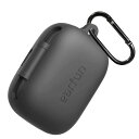 【EarFun正規品】For EarFun Air Pro 4ケース保護カバー 保護ケース シリコンケース/装着充電可能/全面保護 落下防止/キズ防止/耐衝撃/防塵/軽量/収納/カラビナ付き (ブラック)