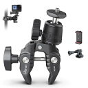 Ulanzi スーパークランプ 360°雲台 カメラマウント 1/4ネジ カメラホルダー Gopro用 緩み防止 蟹バサミクランプ モニターサポート/液晶モニター/アクションカメラ/一眼レフ/自転車・バイク・Gopr