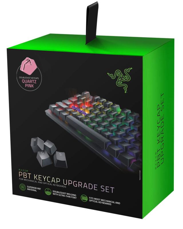 Razer PBT Keycap Quartz Pink - US ゲーミングキーキャップ メカニカルキーボード交換用 ピンク 二色成型 PBT フルキー対応 【日本正規品】