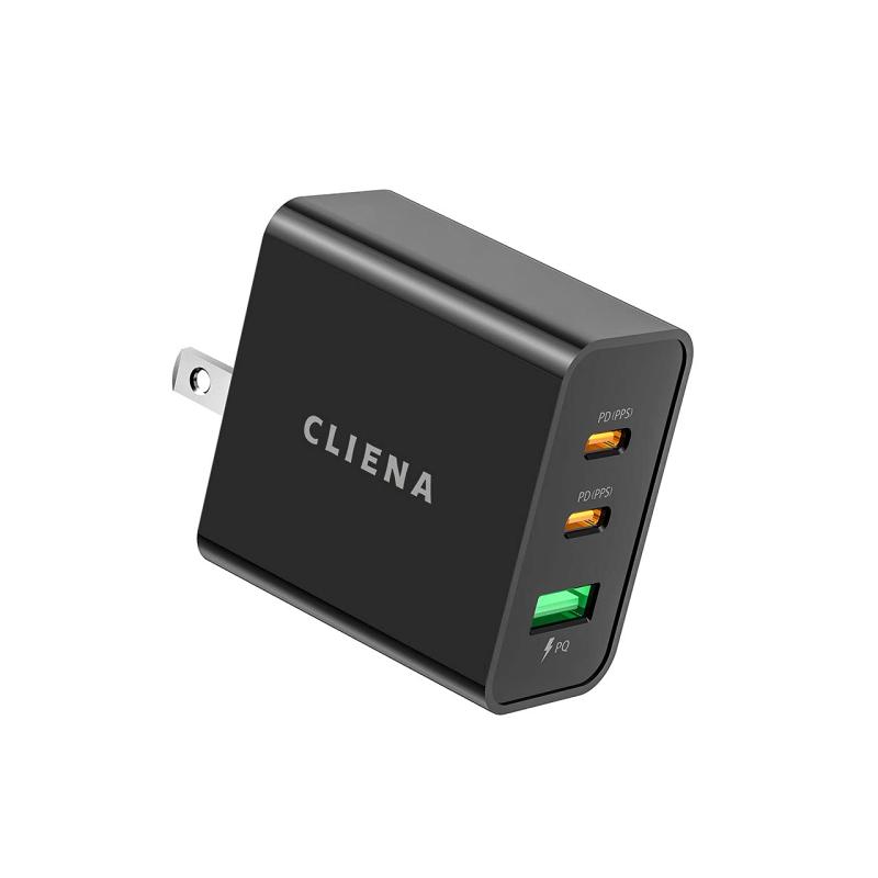 【Amazon.co.jp】CLIENA 急速充電器 PD対応 65W 新規格PPS(Programmable Power Supply) GaN (窒化ガリウム)採用 折り畳み式プラグ USB-C ×2ポート+USB-A ×1ポート iPhone 12 / 12 Pro /Galaxy/MacBook/ノートパソコン/Swit