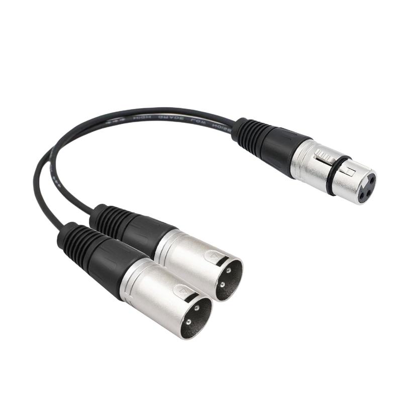EIGHTNOO キャノンケーブル, xlr ケーブル 分岐 30cm 3ピン Y型 マイクケーブル XLR (メス) to 2-XLR(オス) XLRバランス接続 マイク録音用 プロ録音 コンデンサマイク等