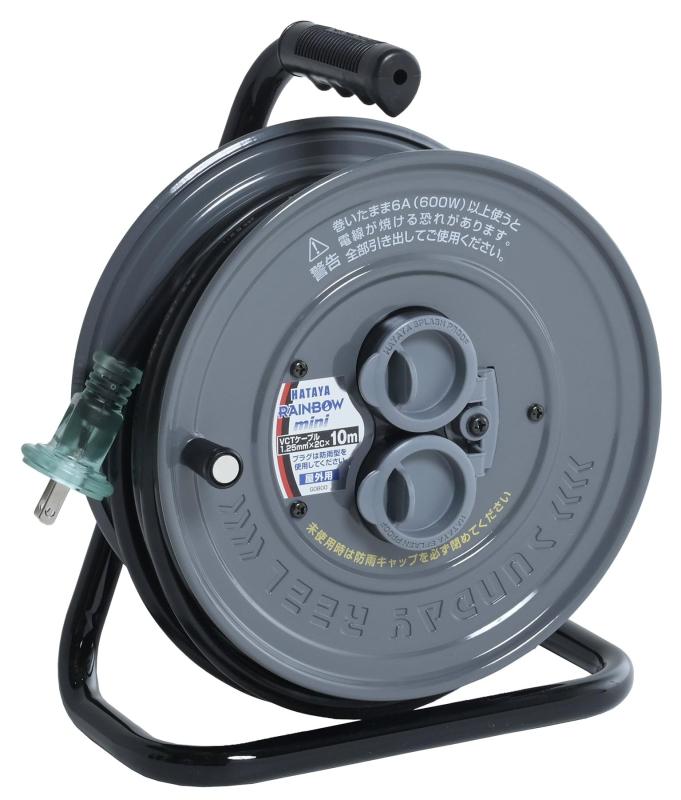 【 】 ハタヤ (HATAYA) コードリール 小型 屋外用 (防雨型) 100V型 コード10m 太さ1.25㎟ 標準型 コン..