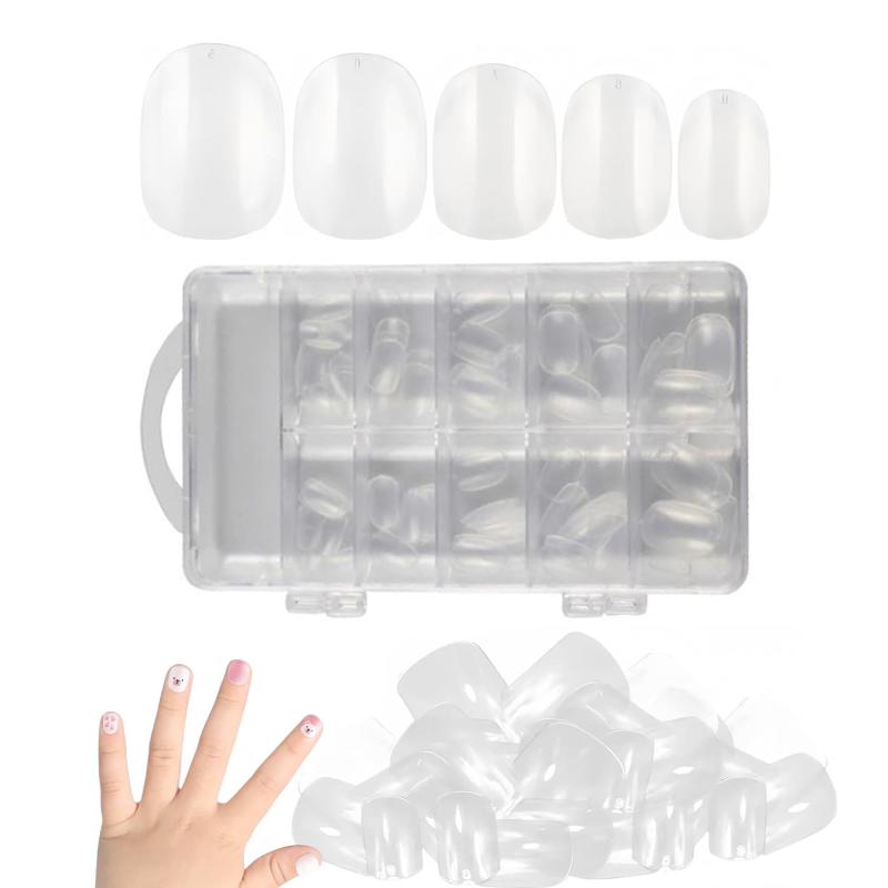 DEVENTORZ 子供 ネイルチップ 小さい ネイルチップ 小学生 ショート クリア 10サイズ 100枚セット ネイル用品 DIY ショート ネイル飾り 女の子 人気