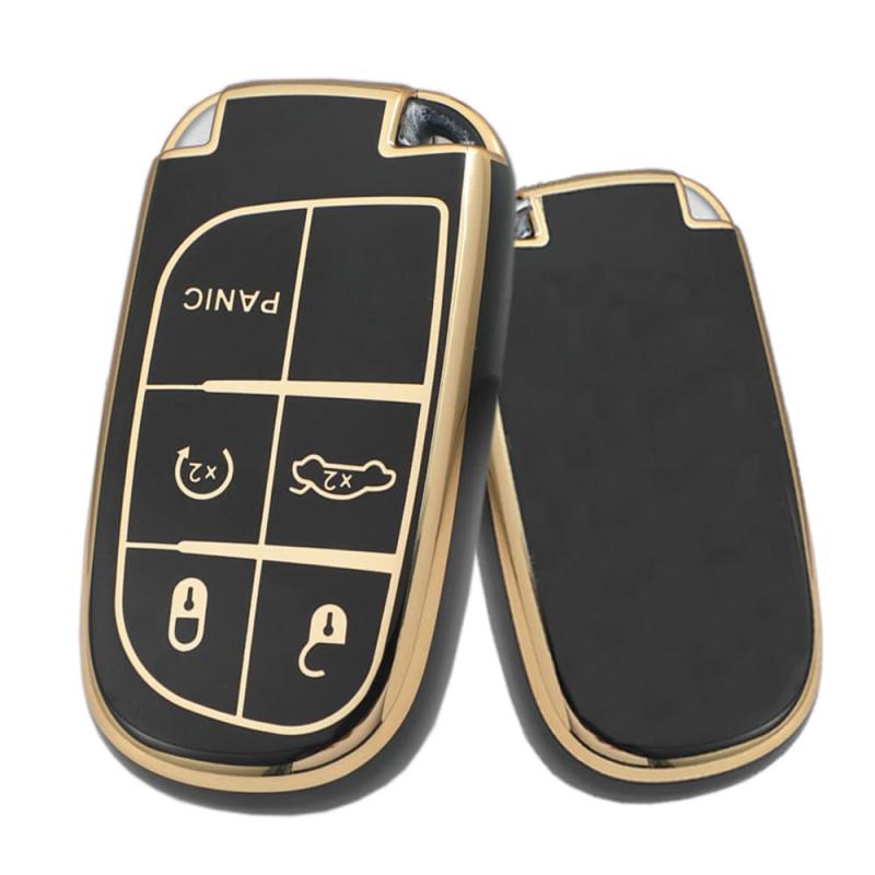 [KUNIO] ジープ専用 キーケース キーホルダー キーカバー シリコン JEEP向け レネゲード グランドチェロキー Cherokee ジャーニー ダッジ デュランゴ チャレンジャー Journey Chrysler 300 に適用 車用