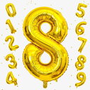 GOPATY数字バルーン 大きい 40インチ 約100cm ナンバーアルミ風船 誕生日飾り付け 記念日 バースデーパーティー お祝い 成人式 卒業 入学 (8, ゴールド)