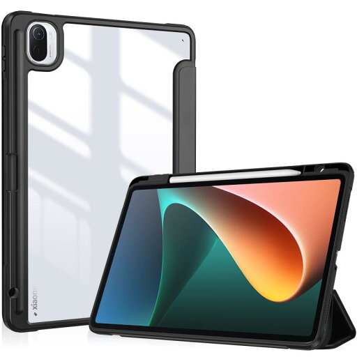 ProCase Xiaomi Mi Pad 5/ Pad 5 Proケース 2021 11インチ ペン収納 透明バックカバー 軽量 三つ折り スマートカバー ブラック ProCase Xiaomi Mi Pad 5/ Pad 5 Proケース 2021 11インチ ペン収納 透明バックカバー 軽量 三つ折り スマートカバー ブラック