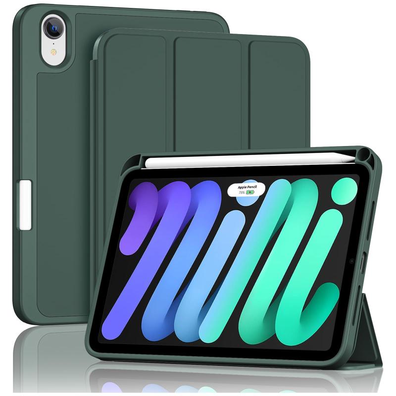 ProCase iPad Mini A17 Pro 第7世代 (2024発売) Mini6 第6世代 (2021発売) ケース 8.3インチ ペンホルダー付き オートスリープ/ウェイク機能 耐衝撃 三つ折りスタンド 適用機種:iPad Mini A17