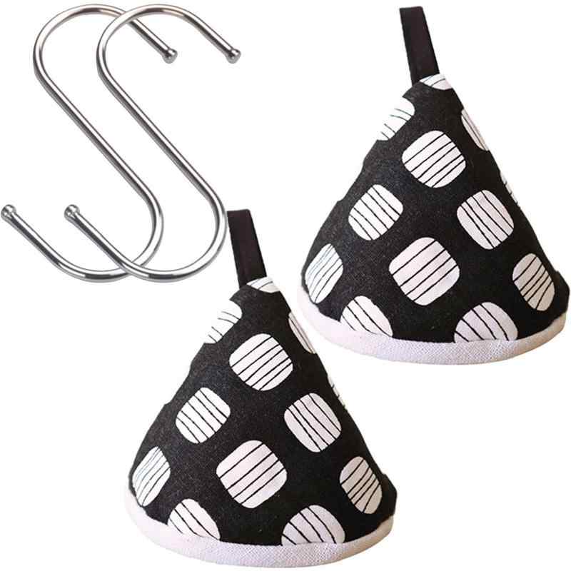 Hakona 三角鍋つかみ 2個セット かわいい おしゃれ 北欧風 なべつかみ ミトン 耐熱 オーブン 取っ手 S..