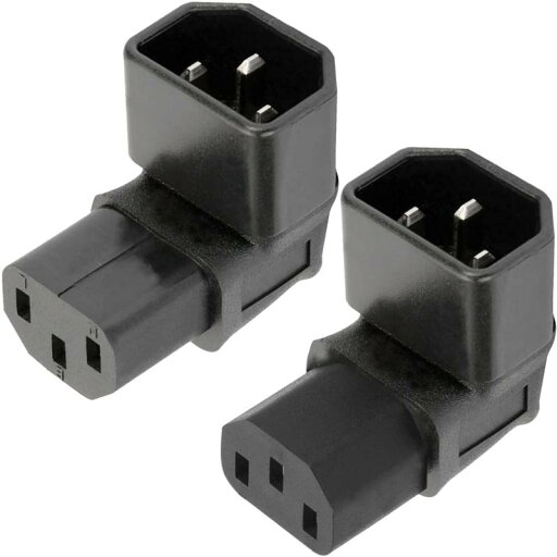 Xiatiaosann 3ピン変換コネクタ L字 下向/上向き 3ピンメス (IEC C13) - 3ピンオス (IEC C14)電源ケーブル、PDU PSU UPS電源ケーブル電源拡張アダプタ PC LCD LEDウォールマウント用、2本セット Xiatiaosann 3ピン変換コネクタ L字 下向/上向き 3ピンメス (IEC C13) - 3ピンオス (IEC C14)電源ケーブル、PDU PSU UPS電源ケーブル電源拡張アダプタ PC LCD LEDウォールマウント用、2本セット