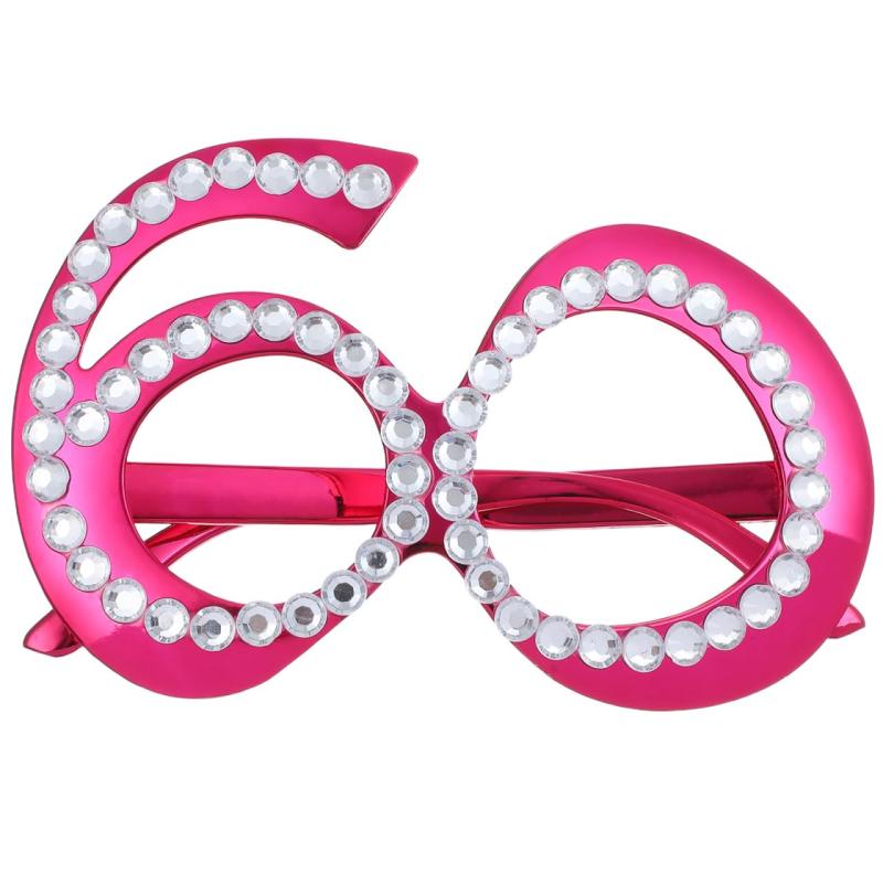 Gadpiparty 1 ペア 誕生日 メガネ 60歳 誕生日 サングラス 60歳 誕生日 デコレーション 60 歳 老人 メガネ 大人 コスチューム ハッピー 誕生日 装飾 サングラス ラインストーン