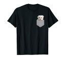 ポケットの中のマルチーズ 子犬 Tシャツ