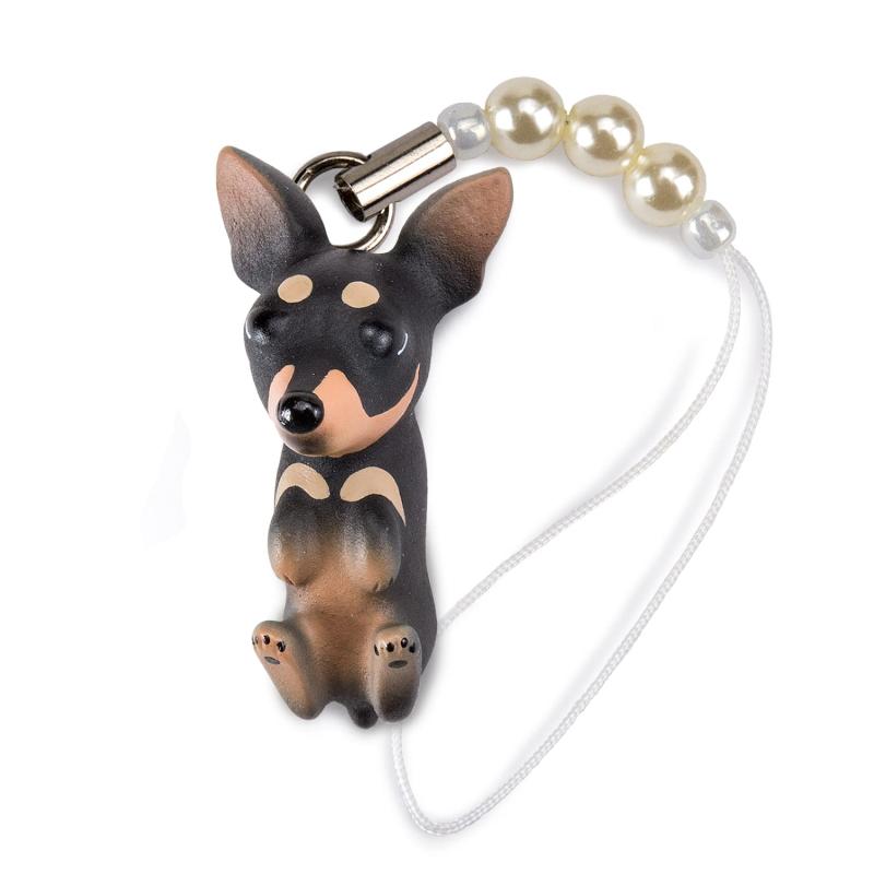 ペットラバーズ 犬種 Dog 92 Miniature Pinscher ミニチュアピンシャー ブラックタン ビーズ ストラッ..
