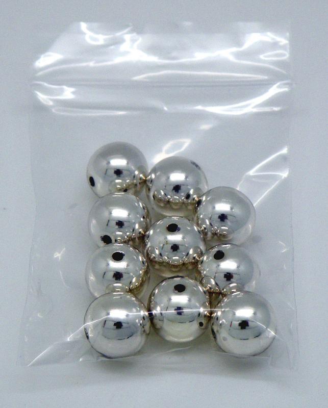 4000113 抽選球 銀(穴あり) ガラポン抽選器用 10球 12mm