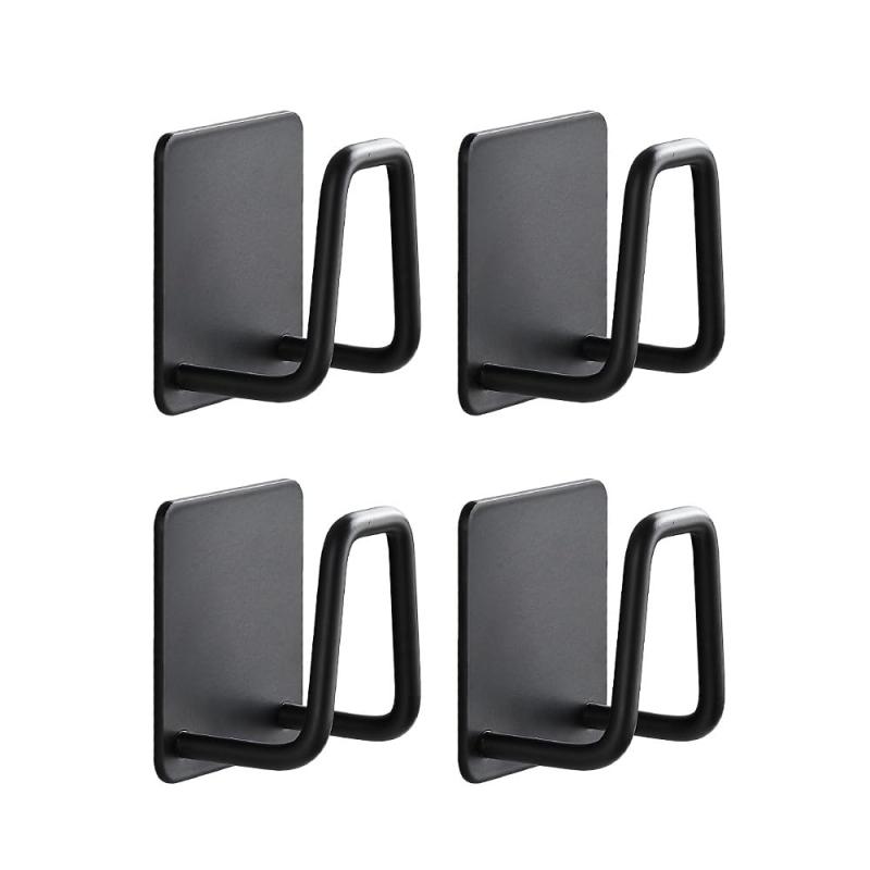 YIXINLYMY フック 粘着 フック 壁 壁付け フック 壁掛け フック 耐荷重 10kg 強力粘着フック 穴開けない 傷つけない 貼り付け跡なし 防水 防湿 錆びない 壁を傷つけない 【4個入り】ブラック×4